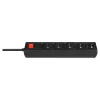 Steckdosenleiste SAVIO LZ-15 — 5 AC-Steckdosen, Universalstecker, 5 m Kabel, 2500 W, 10 A, schwarz