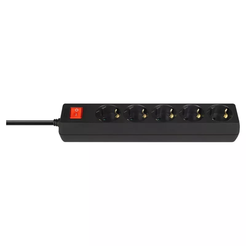 Steckdosenleiste SAVIO LZ-15 — 5 AC-Steckdosen, Universalstecker, 5 m Kabel, 2500 W, 10 A, schwarz