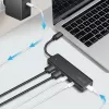 Hub USB-C, 4 Ports 2x USB-A, 2x USB-C, Schwarz