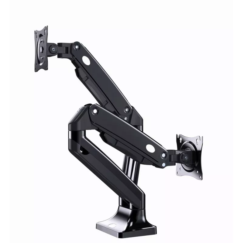 Monitor-Halterung GEMBIRD MA-DA2-03 für Bildschirme bis 35 Zoll, Tischklemme, VESA 75x75–100x100, 20 kg, schwarz, Dual-Display