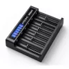 XTAR MC6C Ladegerät Multi-Slot intelligentes Ladegerät für zylindrische Li-Ion-Zellen, 6 Schächte, unterstützt 18650/21700/AA, 5V Eingang, schwarz
