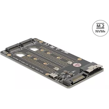 DELOCK SFF-8654 8i auf 2x M.2 Key M NVMe SSD Konverter, Modell 64295