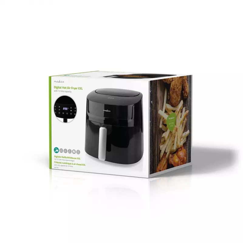 Nedis KAAF170BK Fritteuse Einzeln 7,2 l Standgerät 1800 W Heißluftfritteuse Schwarz