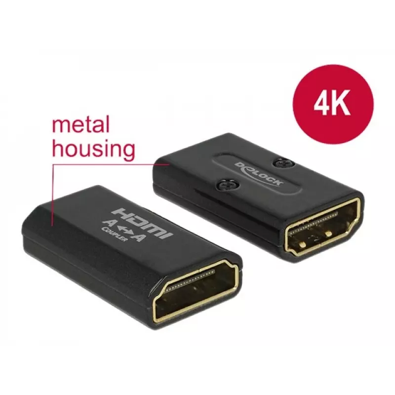 DELOCK Adapter High Speed HDMI mit Ethernet - HDMI-A Buchse > HDMI-A Buchse 4K Gender Changer schwarz
