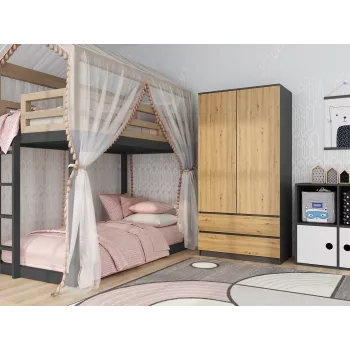 Topeshop SZAFA MALWA AN/AR K bedroom wardrobe/closet 5 shelves 2 Tür(s)