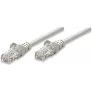 Intellinet Netzwerk-Patchkabel, Cat5e, 1,5m, Grau, CCA, U/UTP, PVC, RJ45, vergoldete Kontakte, rastnasenschutz, Knickschutztülle, lebenslange Garantie