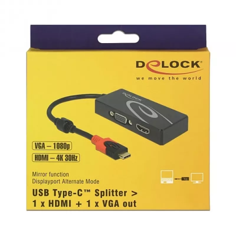 USB-Grafikadapter DeLOCK 87730 3840 x 2160 Pixel Schwarz