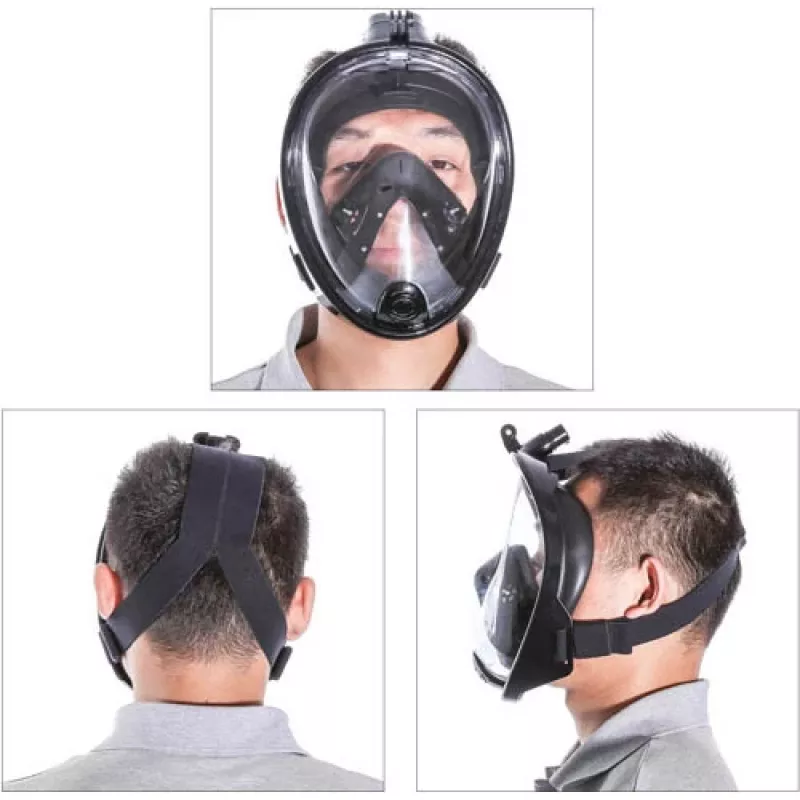 Vollgesichts-Schnorchelmaske Free Breath M2068G L/XL Blau — Vollansicht, Größe L/XL