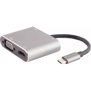 Laptop Dock S/CONN 14-05026 Kabelgebunden USB 3.2 Gen 1 Type-C Grau