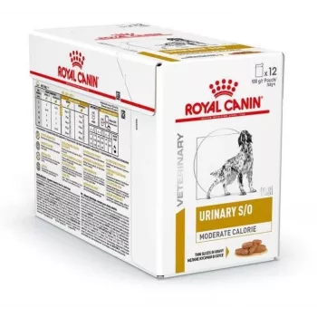 Nassfutter für Hunde Royal Canin Urinary S/O Moderate Calorie Beutel 12 x 100 g, ausgewachsen, 80% Feuchtigkeit, 8% Protein