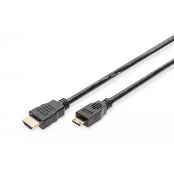 Digitus ASSMANN - Video-/Audiokabel - HDMI - 30 AWG - Mini-HDMI, 19-polig (M) - HDMI, 19-polig (M) - 3 m - Doppelte Isolierung - Schwarz (AK-330106-030-S)