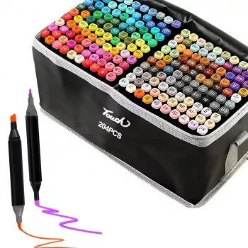 Marker-Set Extralink MARKERY 204 Stück — Marker-Set auf Alkoholbasis, verschiedene Farben, 204 Stück