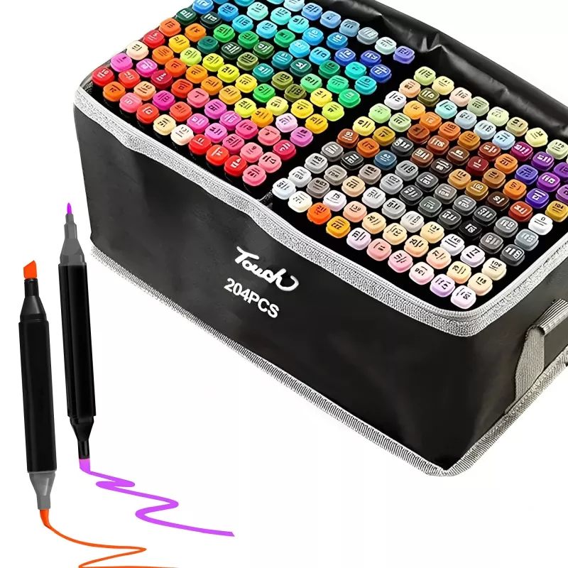 Marker-Set Extralink MARKERY 204 Stück — Marker-Set auf Alkoholbasis, verschiedene Farben, 204 Stück
