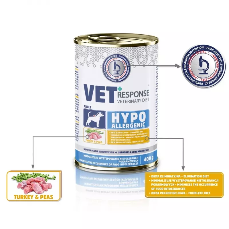 VET RESPONSE Hypoallergenic Turkey - Nassfutter für Hunde - 400g