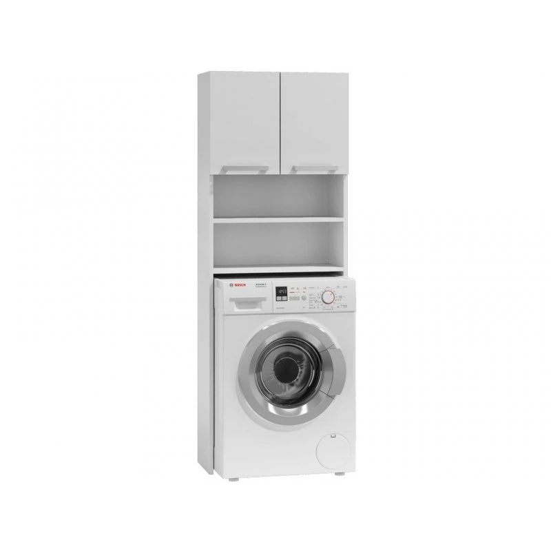 Badezimmerschrank Top e Shop PRALKA POLA BIEL — Weiß, freistehend, 4 Einlegeböden, 640×300×1830 mm