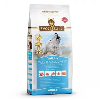 Trockenfutter für Hunde Wolfsblut VetLine Weight Management Truthahn — 12 kg, getreidefrei, 22% Protein, 8% Fett