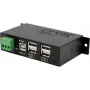 USB-Hub Exsys EX-1163HMS — 4-Port mit 15 kV ESD-Schutz, DIN-Schienen-Montageset
