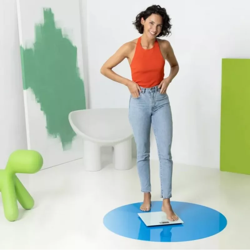 Ecomed by Medisana PS-72E Personenwaage – 150 kg, Glasplattform, weiß