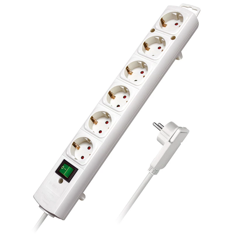 Brennenstuhl Comfort-Line Plus Steckdosenleiste 6-fach mit Flachstecker weiß 2m