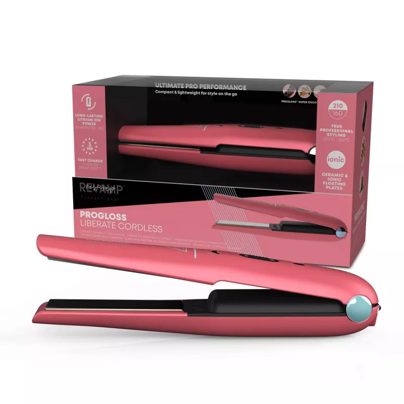 Kabelloser Keramik-Haarglätter Revamp ST-1700PK-EB — Kompakt Pink