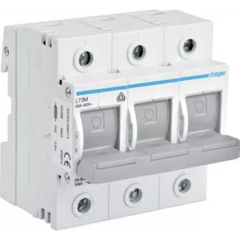 Hager L73M. Nennstromabgabe: 63 A. Gewicht: 355 g (L73M)