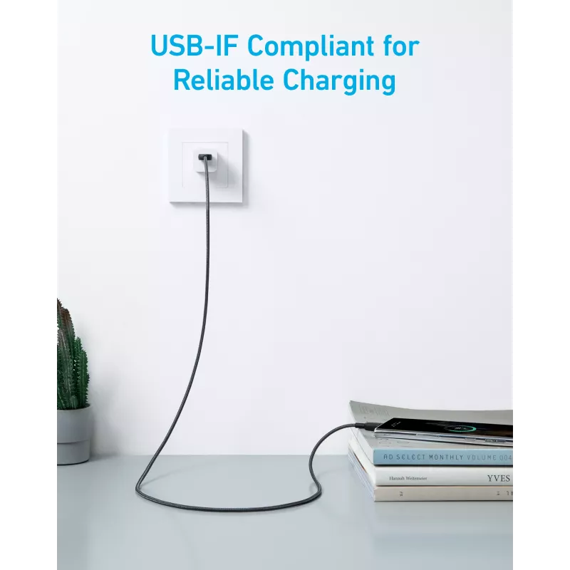 Anker Innovations 322 USB-A auf USB-C Kabel Nylon 1,8M Schwarz - Kabel - Digital/Daten