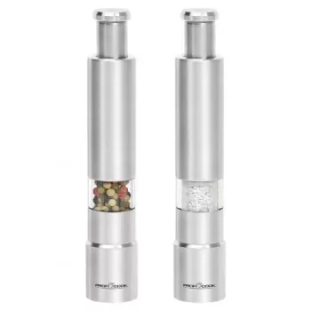 ProfiCook PC-PSM 1160 Salz- & Pfeffermühle-Set Edelstahl, Transparent