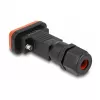 DeLOCK D-Sub 9-polig Buchse IP67 wasserdichter Anschluss schwarz orange