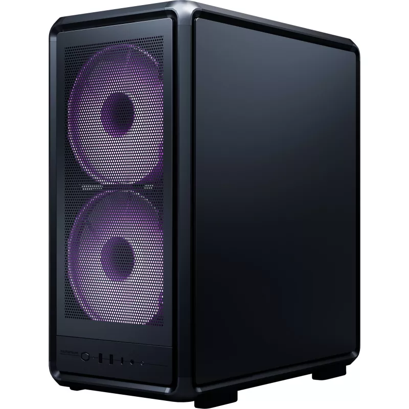 PC-Gehäuse Cooler Master MasterFrame 500 Mesh Midi Tower – Schwarz mit transparenter Seite, unterstützt ATX/EATX, 2x200 mm vorne, 1x120 mm hinten