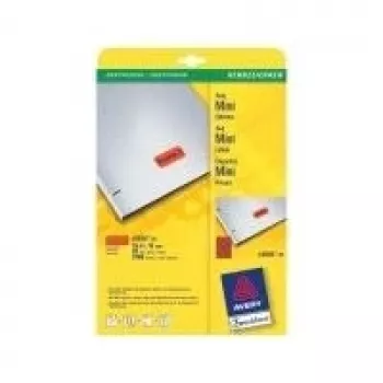 Selbstklebende Druckeretiketten Avery L6036-20, rot, A4, 25,4×10 mm, 3780 Etiketten (20 Blatt)