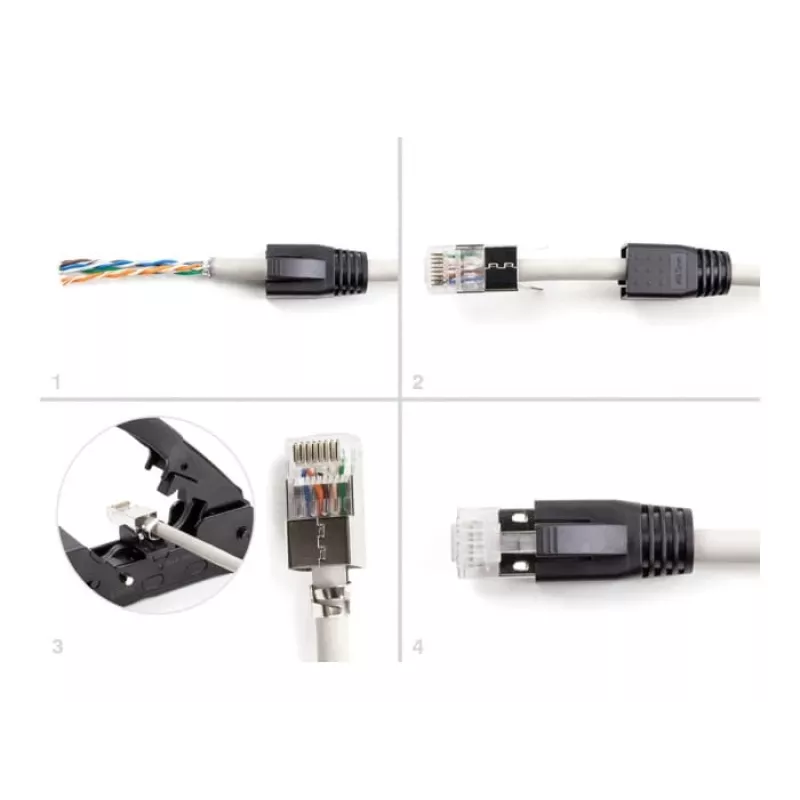 DeLOCK 66903 Kabelverbinder RJ-45 Schwarz Metallisch Stecker 25 Stück