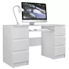 Computertisch e shop KUBA BIEL MAT, gerade, rechteckige Spanplattenplatte, 1300×510×760 mm