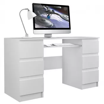 Computertisch e shop KUBA BIEL MAT, gerade, rechteckige Spanplattenplatte, 1300×510×760 mm