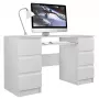 Computertisch e shop KUBA BIEL MAT, gerade, rechteckige Spanplattenplatte, 1300×510×760 mm