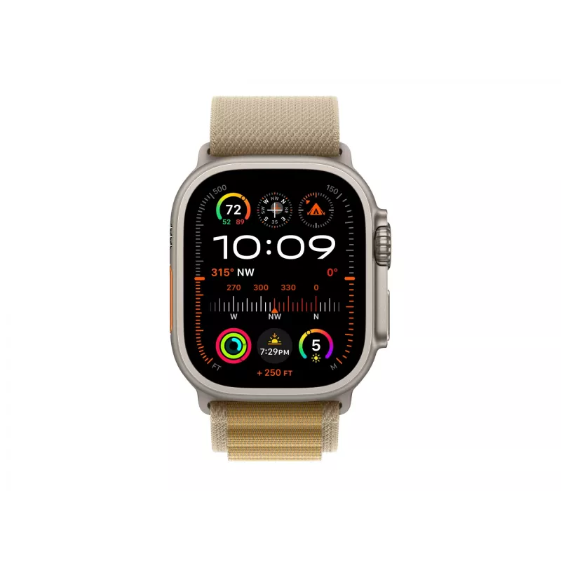 APPLE Watch Ultra 2 GPS + Cellular 49mm Natural Titanium Case mit Tan Alpine Loop - Small