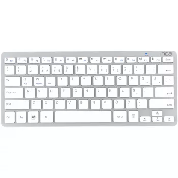 Kabellose Tastatur Inca IBK-569BT Bluetooth 78 Tasten Metallic Silber