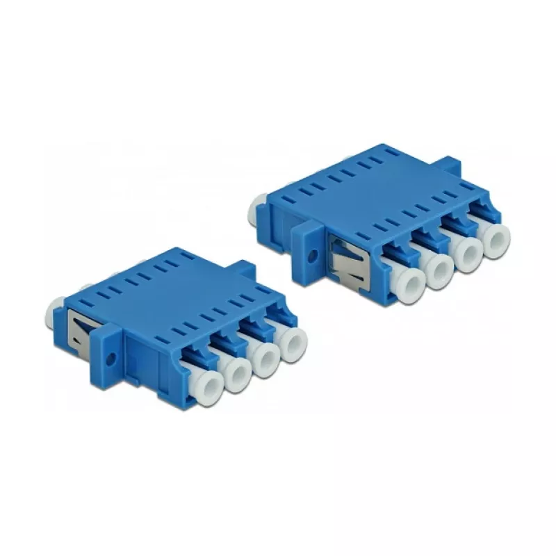 Glasfaseradapter DELOCK LC-Buchse auf LC-Buchse Duplex, blau, 2er-Pack