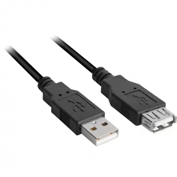 USB-Kabel Sharkoon 2 m USB A Schwarz