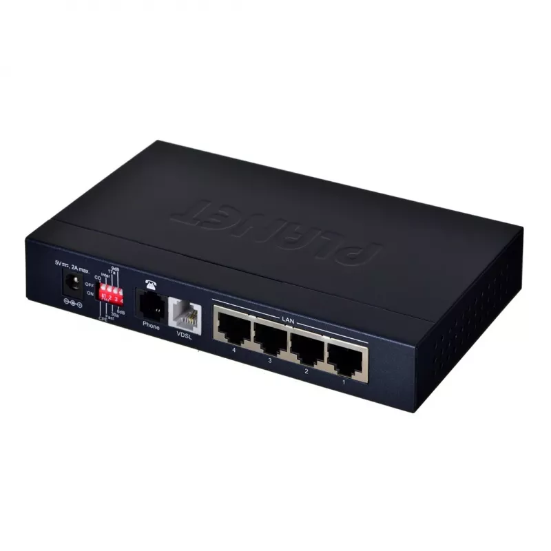 Netzwerk-Gateway PLANET VC-234 managed 4-Port Fast Ethernet (10/100) Rackmount 1U, DC-Eingang, 0,8 Gbit/s Switching-Kapazität