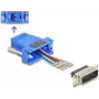 D-Sub 15 Stecker auf RJ12 Buchse Montageset, DELOCK, blau
