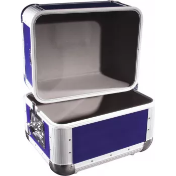 Roadinger Platten-Case 3011003B Aluminium Dunkelblau abgerundet – Vinyl- oder Medienkoffer