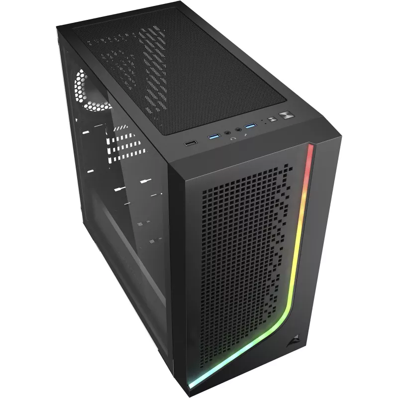 PC-Gehäuse Sharkoon J1000 ARGB mATX — Mid-Tower Micro-ATX-Gehäuse mit ARGB-Beleuchtung