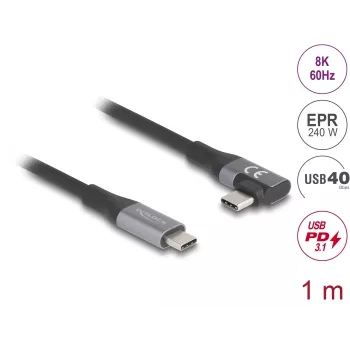 USB-Kabel DeLOCK 81131 1 m USB-C Schwarz 40 Gbit/s
