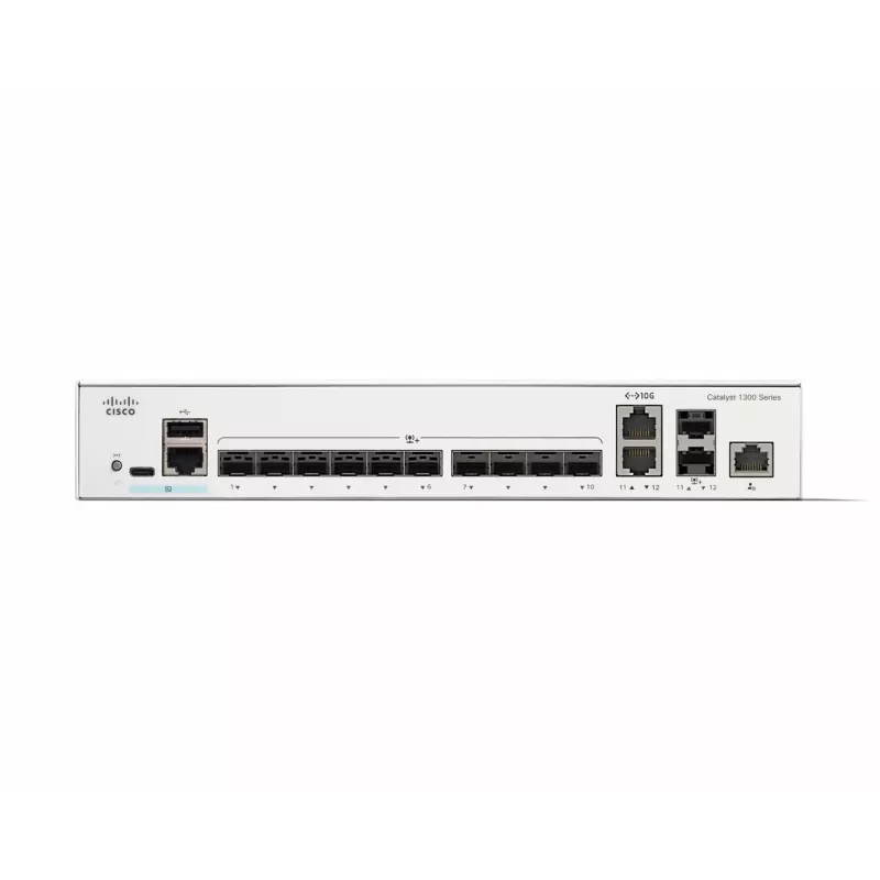 Netzwerk-Switch Cisco Catalyst C1300-12XS Managed L2/L3, 12 x 10Gb SFP+, 240 Gbit/s, 16k MAC, Rackmontage, grau