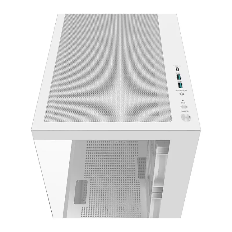 PC Midi Tower Gehäuse DeepCool CG380 3F WH — Weiß, 235×437×451 mm, unterstützt 2,5 Zoll/3,5 Zoll, Netzteil unten, 3x 120 mm Lüfter vorinstalliert