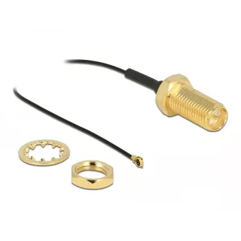 Antennenkabel DeLOCK RP-SMA-Buchse Schottmontage auf I-PEX MHF4 Stecker 0,81 35 cm