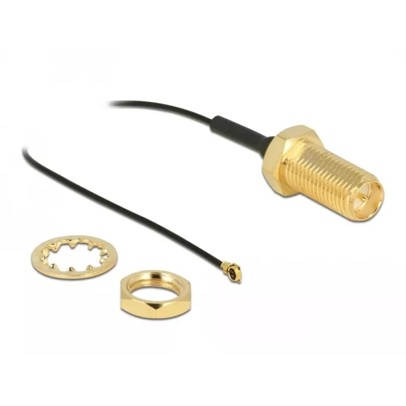 Antennenkabel DeLOCK RP-SMA-Buchse Schottmontage auf I-PEX MHF4 Stecker 0,81 35 cm