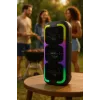 Tragbarer Stereo-Lautsprecher SQUEAK SQ1009 – Bluetooth 5.3, 45 W RMS, 10 h Akkulaufzeit, FM, USB, AUX, LED, 1800 mAh, Schwarz