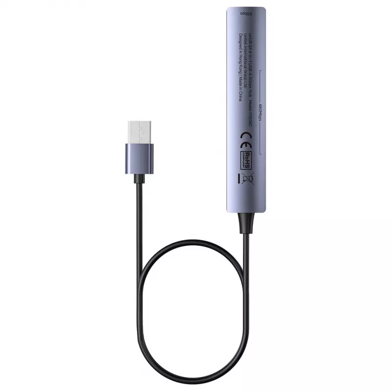USB-Hub Unitek H1208CGY01 — 4-Port USB 3.0 (5 Gbit/s), abwärtskompatibel mit USB 2.0, Aluminium