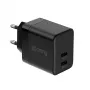Crong Wandladegerät Ultra Compact GaN 35W PD 3.0 2x USB-C (schwarz)